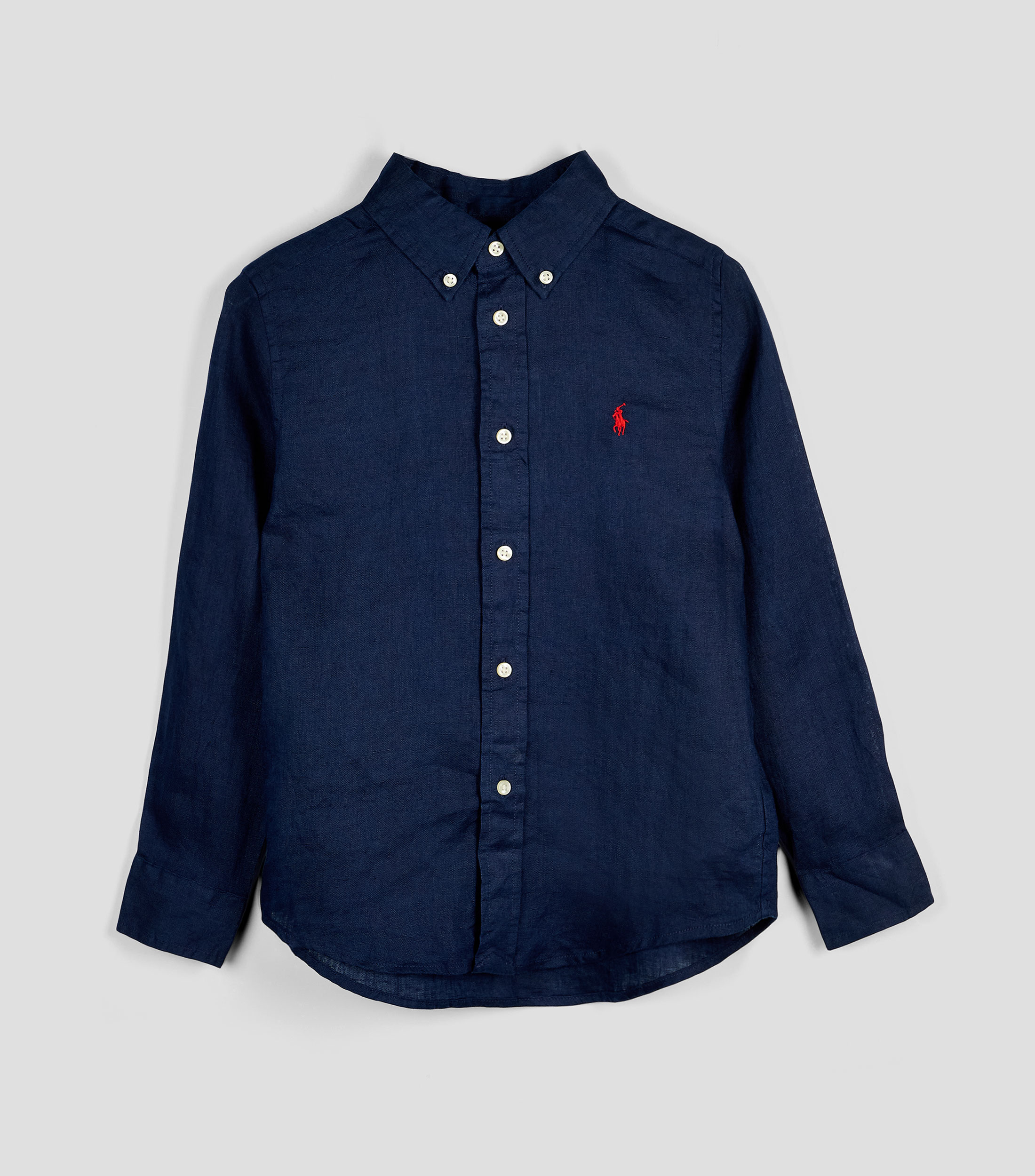 Camisa lisa de lino manga larga Niño